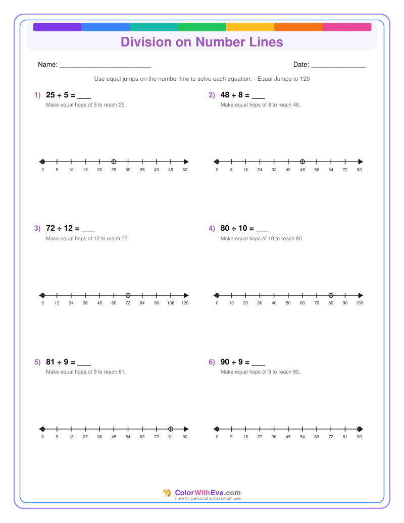 Division on Number Lines: Level 5 (Set 3) thumbnail