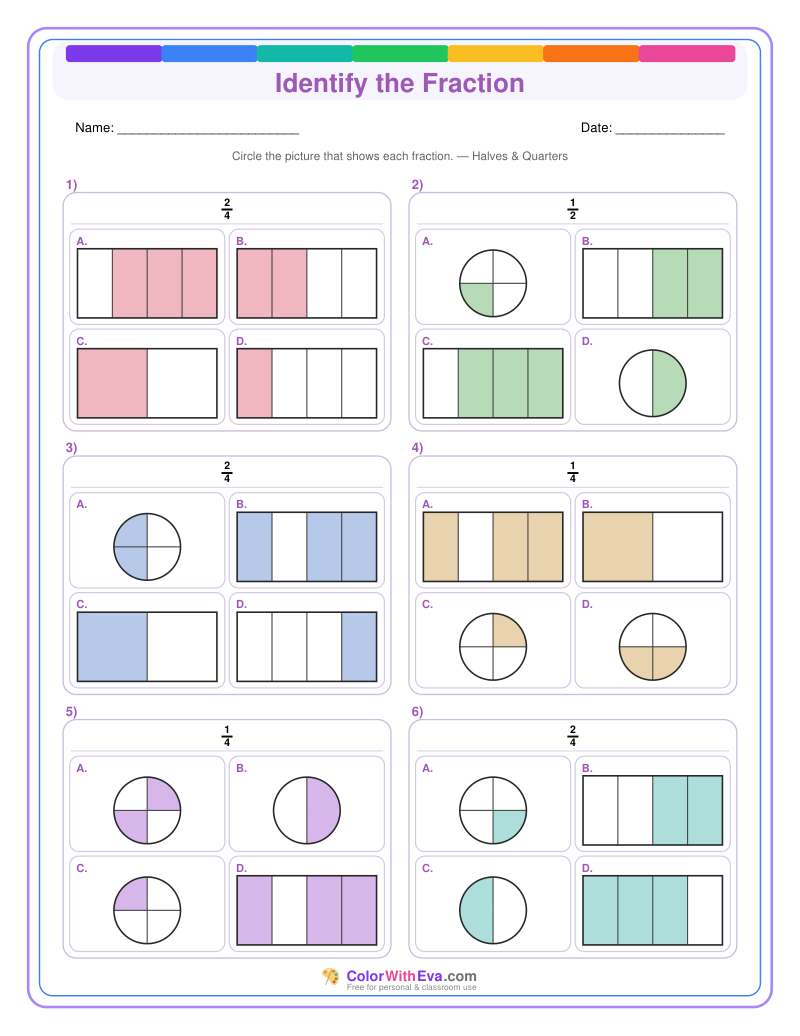 Identify the Fraction: Level 1 (Set 3) thumbnail