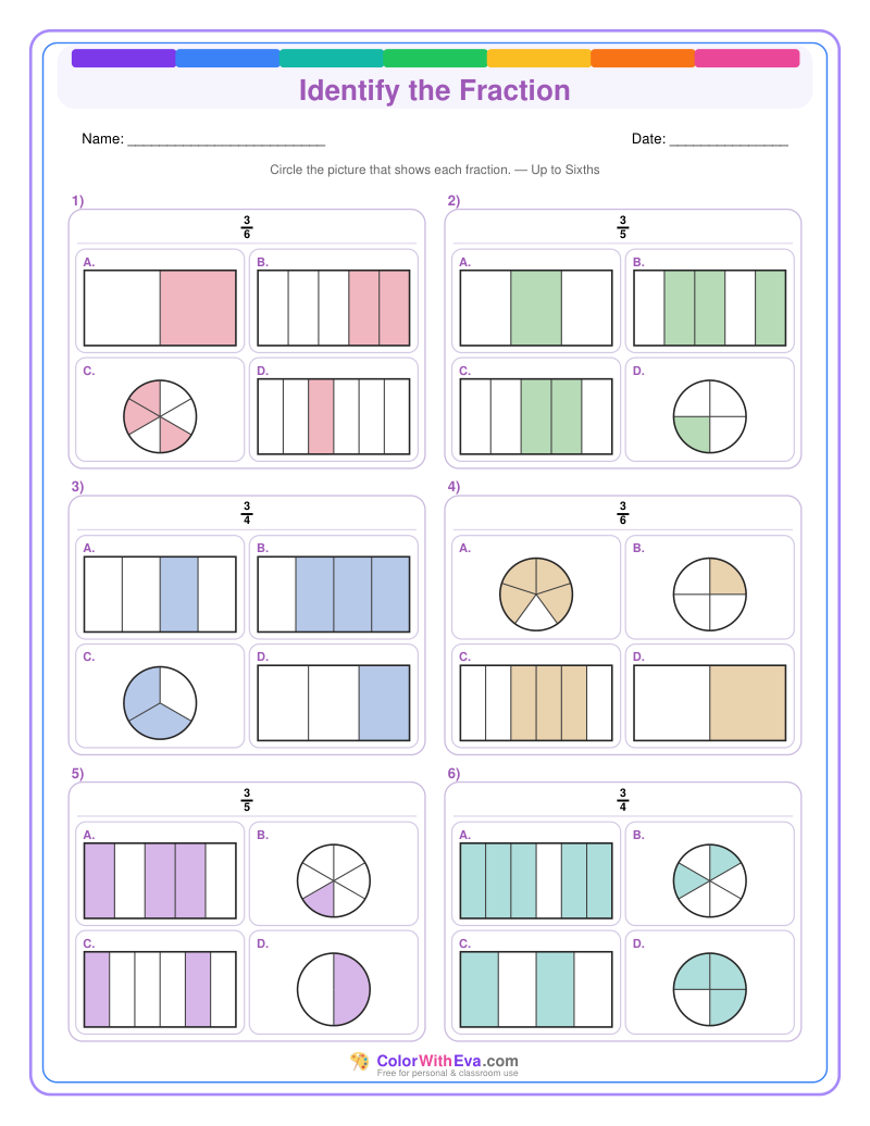 Identify the Fraction: Level 3 (Set 3) thumbnail