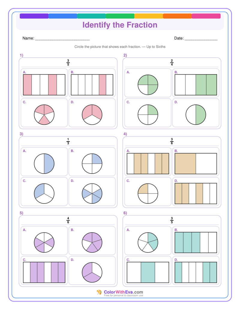 Identify the Fraction: Level 3 (Set 4) thumbnail