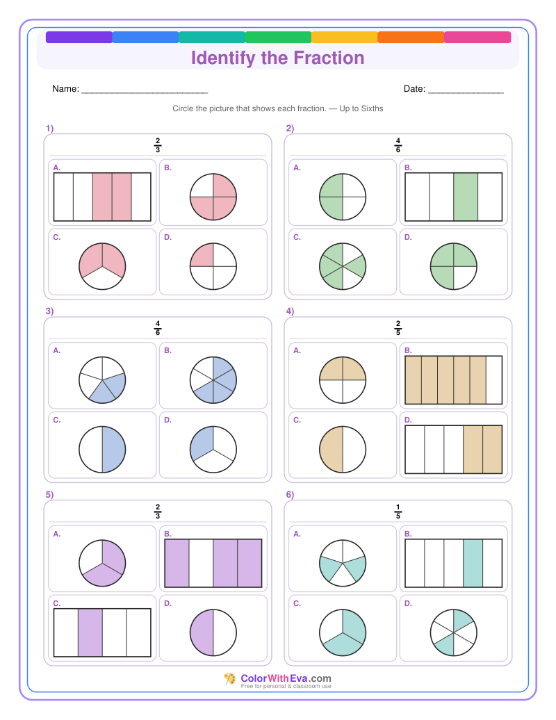 Identify the Fraction: Level 3 (Set 5) thumbnail