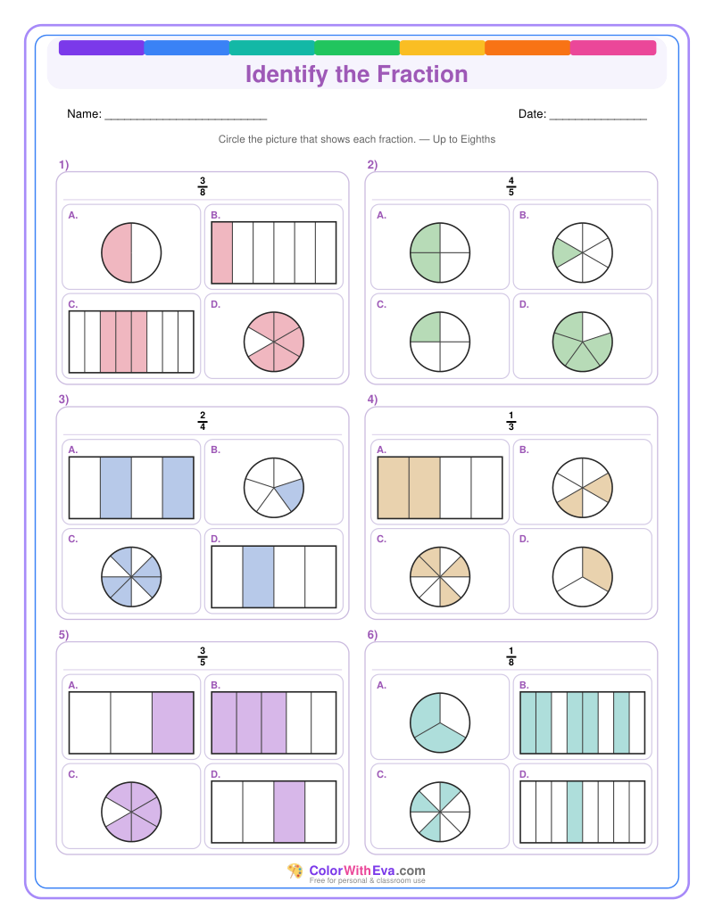 Identify the Fraction: Level 4 (Set 1) thumbnail