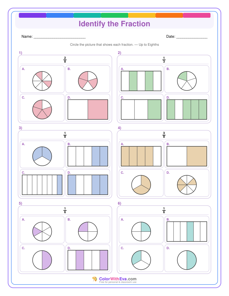 Identify the Fraction: Level 4 (Set 2) thumbnail