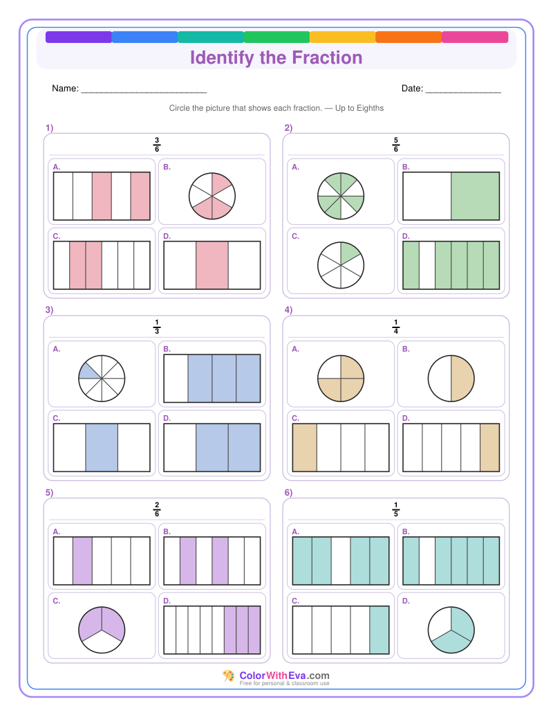 Identify the Fraction: Level 4 (Set 4) thumbnail