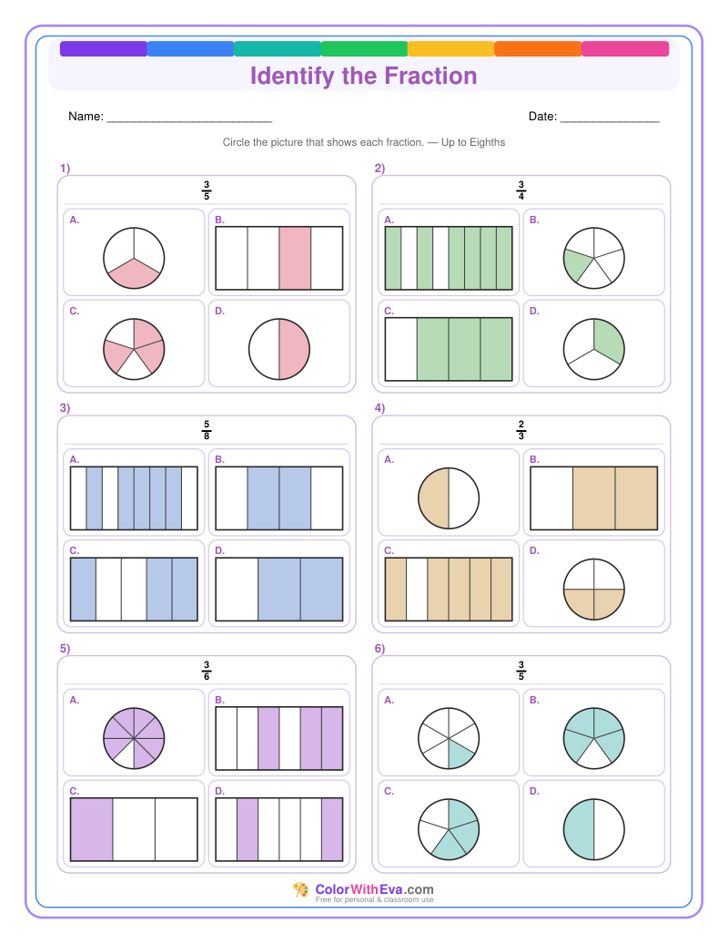 Identify the Fraction: Level 4 (Set 5) thumbnail