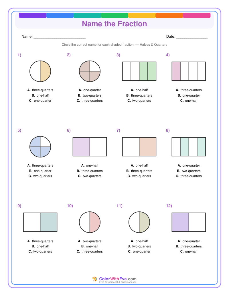 Name the Fraction: Level 1 (Set 2) thumbnail