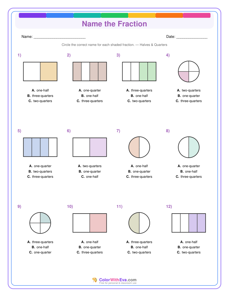 Name the Fraction: Level 1 (Set 3) thumbnail