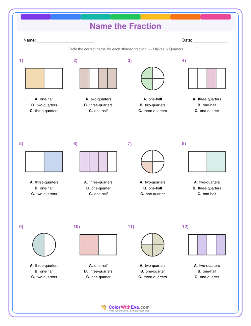 Name the Fraction: Level 1 (Set 4) thumbnail