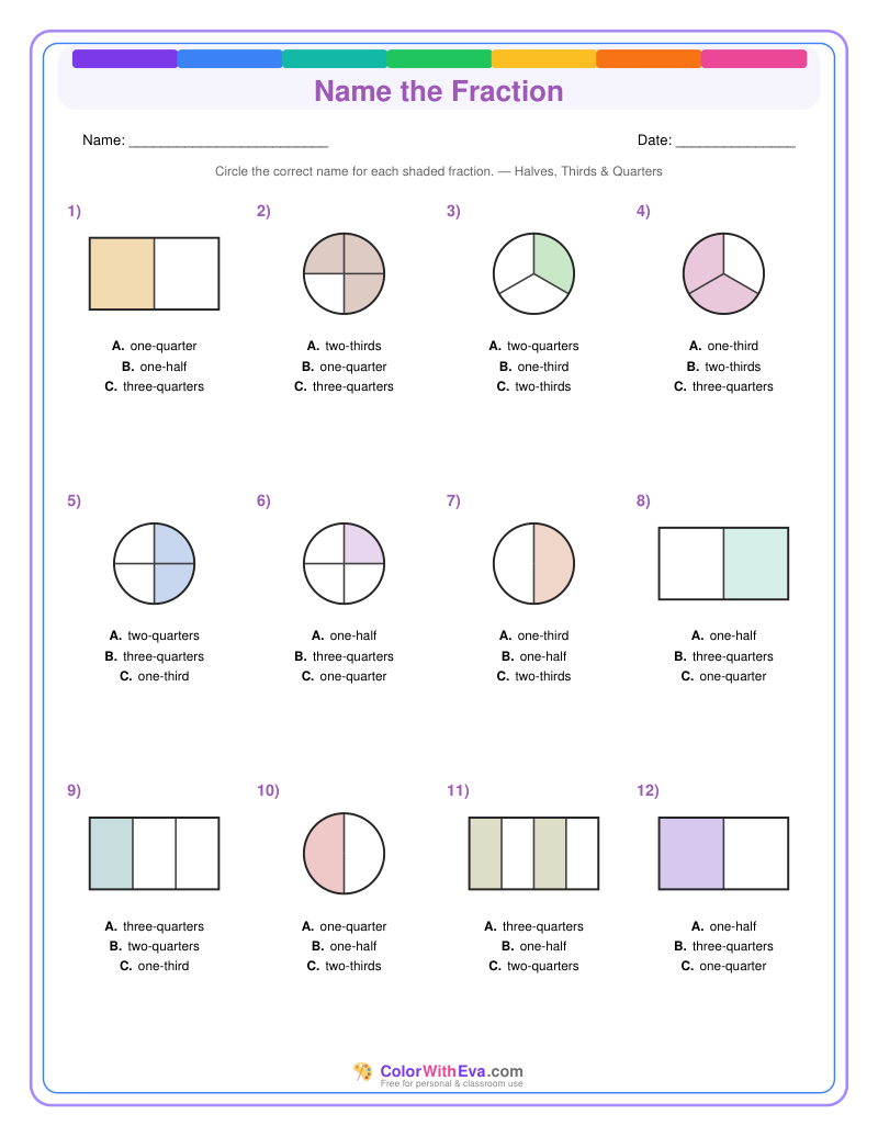 Name the Fraction: Level 2 (Set 2) thumbnail