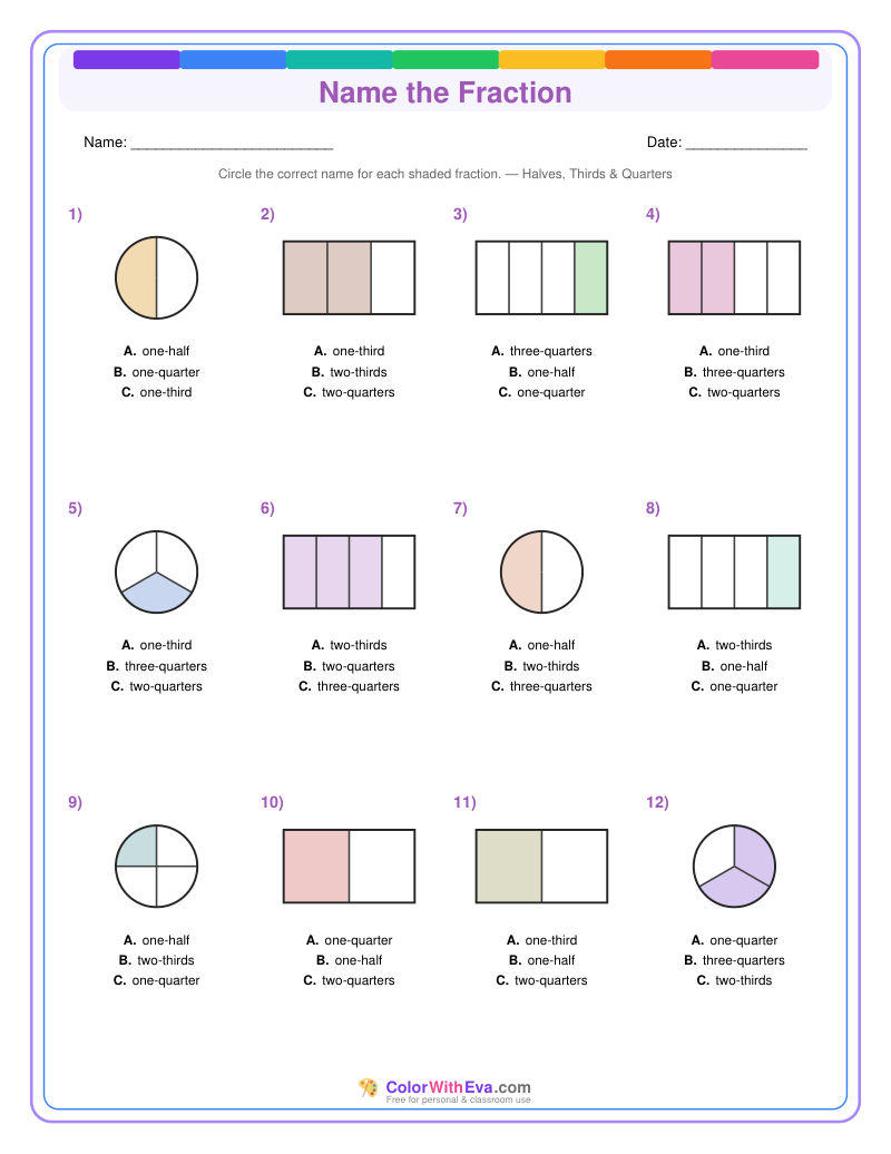 Name the Fraction: Level 2 (Set 3) thumbnail