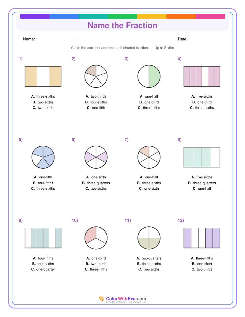Name the Fraction: Level 3 (Set 1) thumbnail