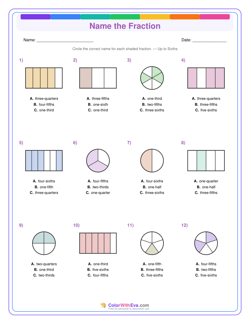 Name the Fraction: Level 3 (Set 3) thumbnail