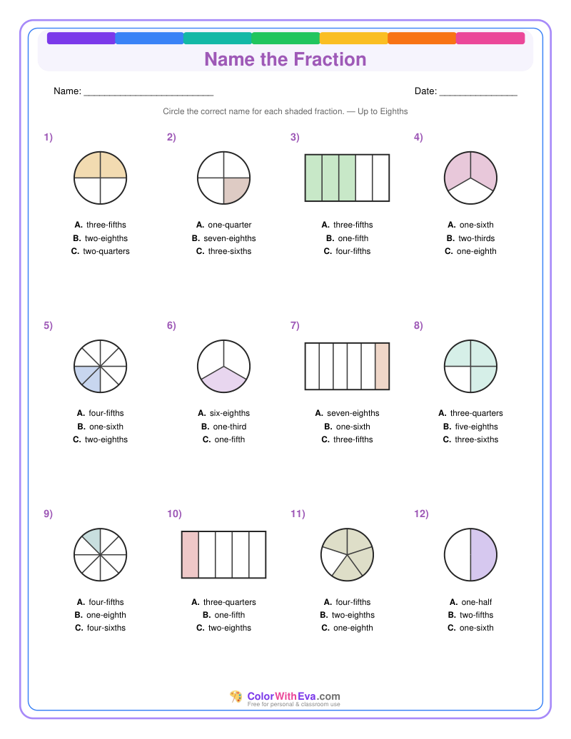 Name the Fraction: Level 4 (Set 2) thumbnail