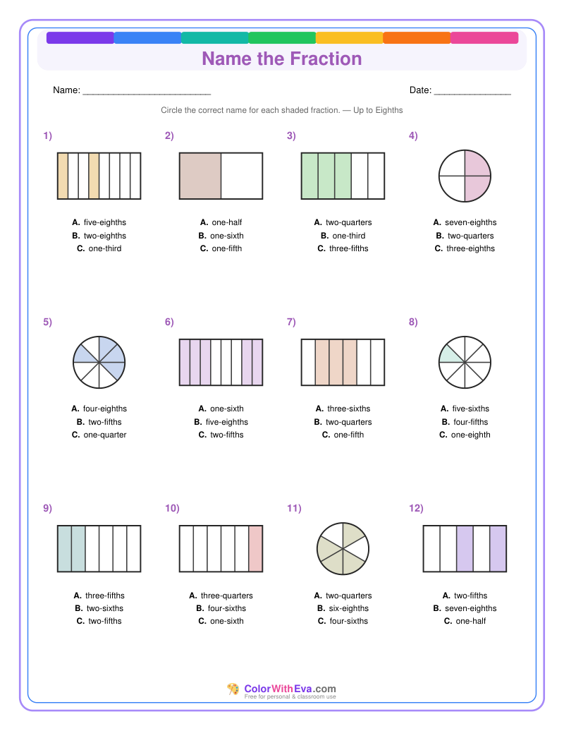 Name the Fraction: Level 4 (Set 4) thumbnail