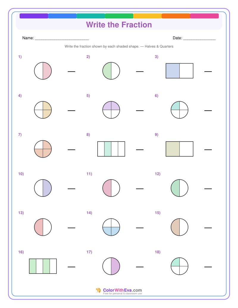 Write the Fraction: Level 1 (Set 1) thumbnail
