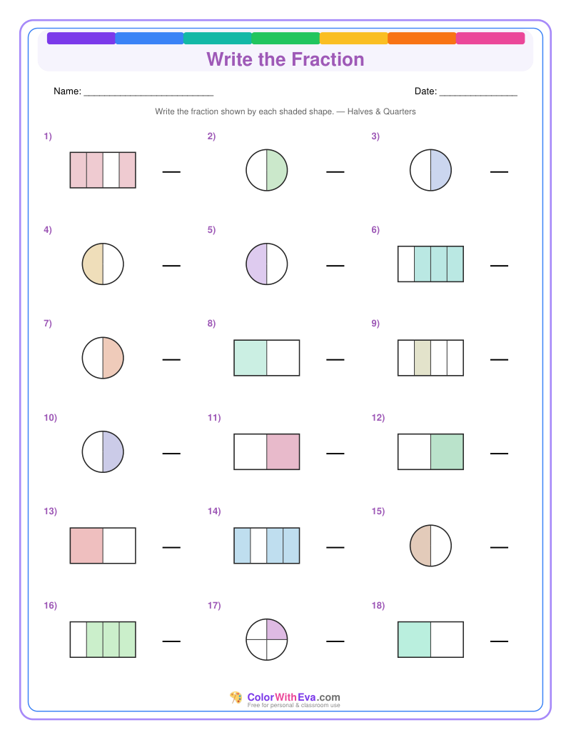Write the Fraction: Level 1 (Set 4) thumbnail