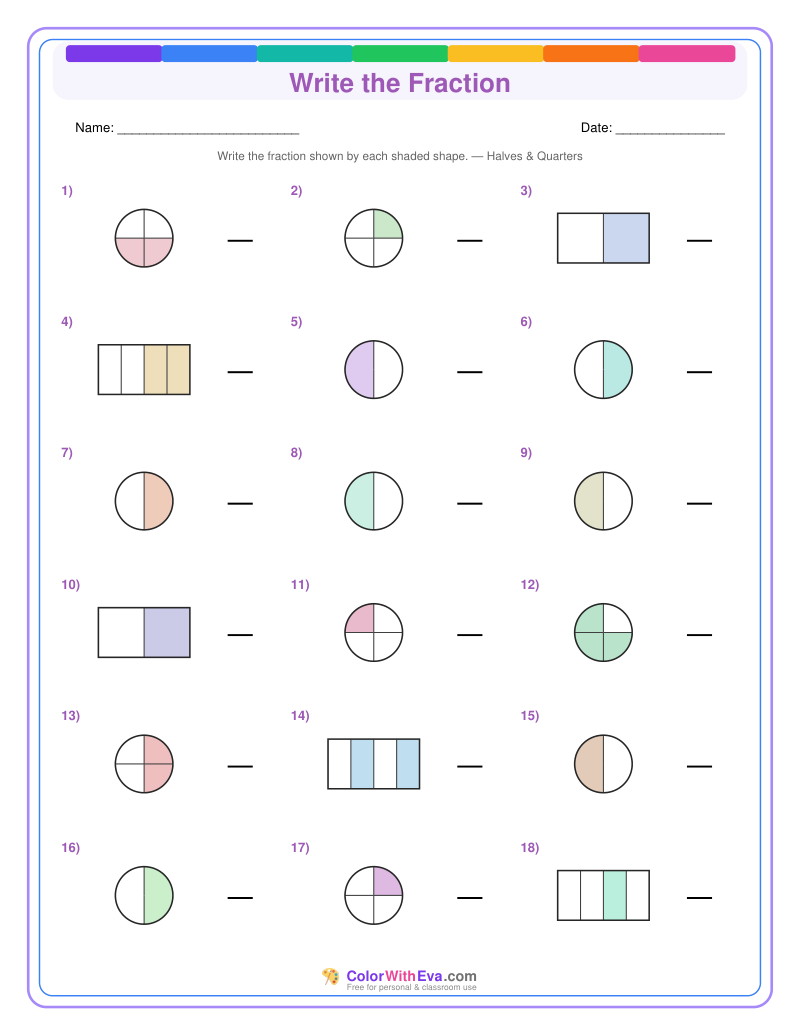 Write the Fraction: Level 1 (Set 5) thumbnail