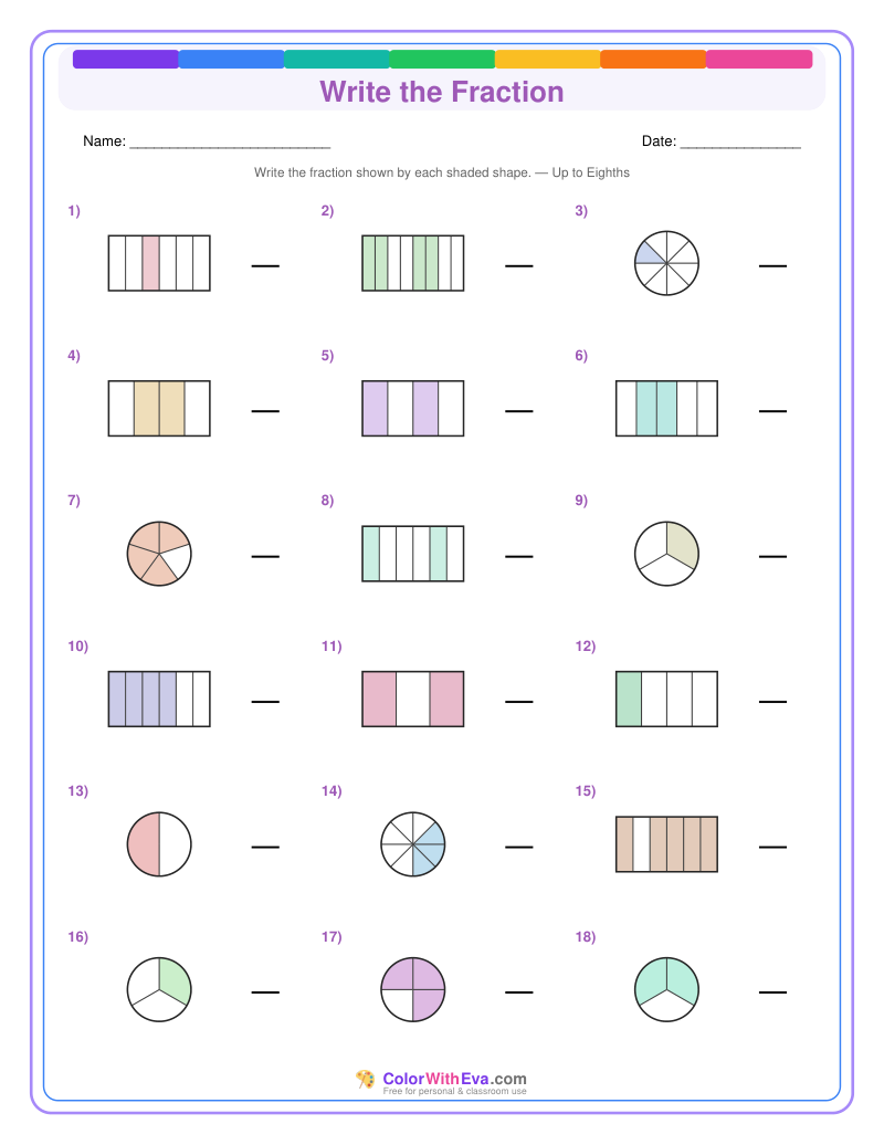 Write the Fraction: Level 4 (Set 1) thumbnail