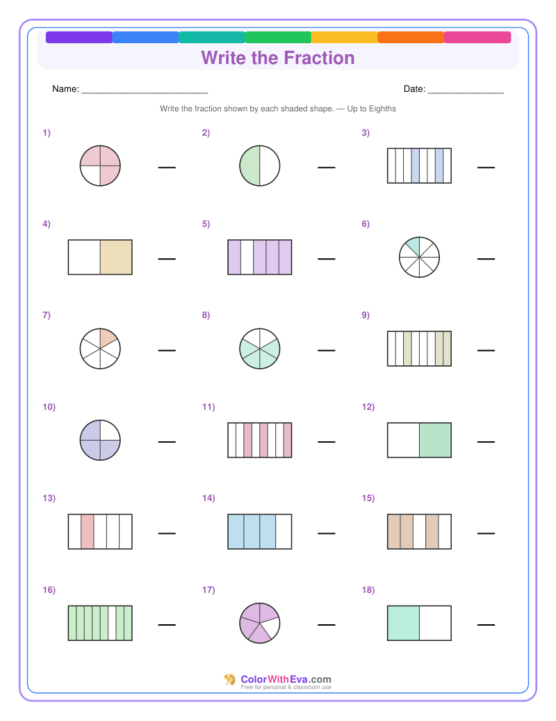 Write the Fraction: Level 4 (Set 4) thumbnail