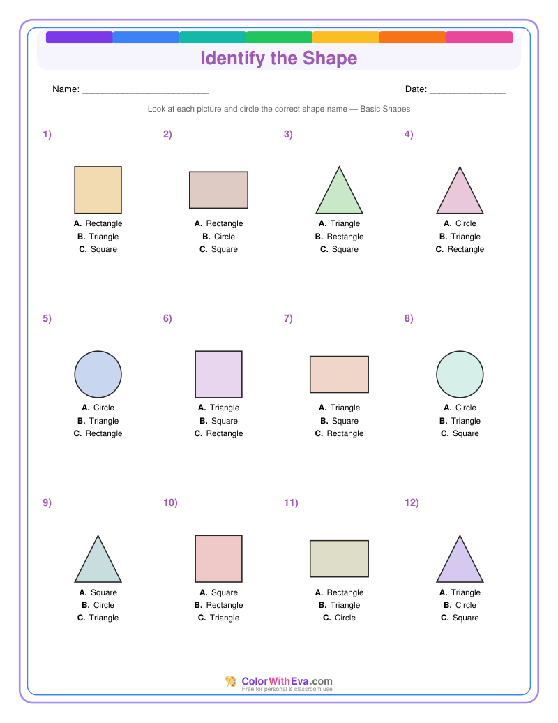 Identify the Shape: Level 1 (Set 2) preview
