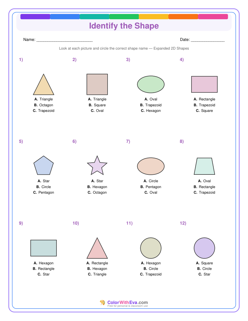 Identify the Shape: Level 2 (Set 1) preview