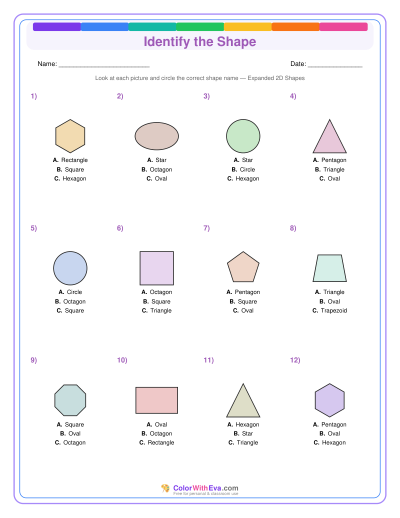 Identify the Shape: Level 2 (Set 3) preview