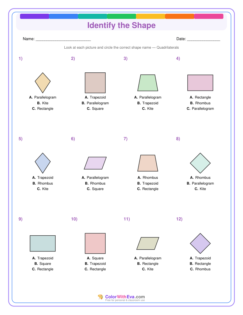 Identify the Shape: Level 3 (Set 1) preview
