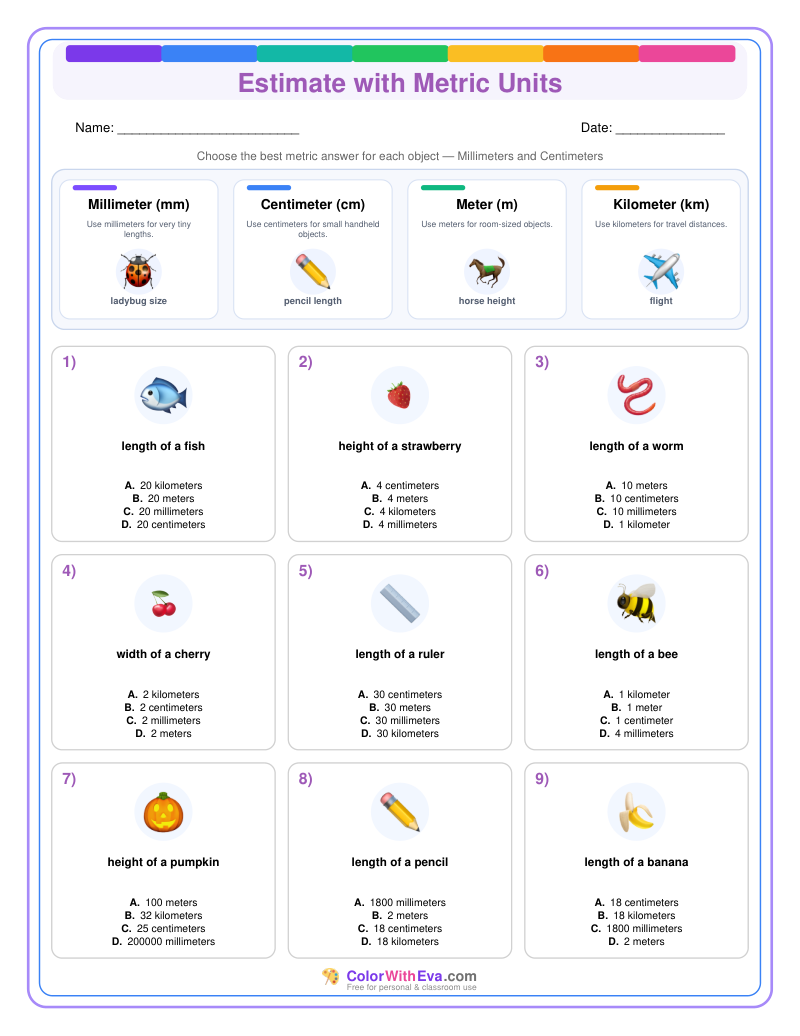 Metric Measurement Estimates: Level 1 (Set 4) thumbnail