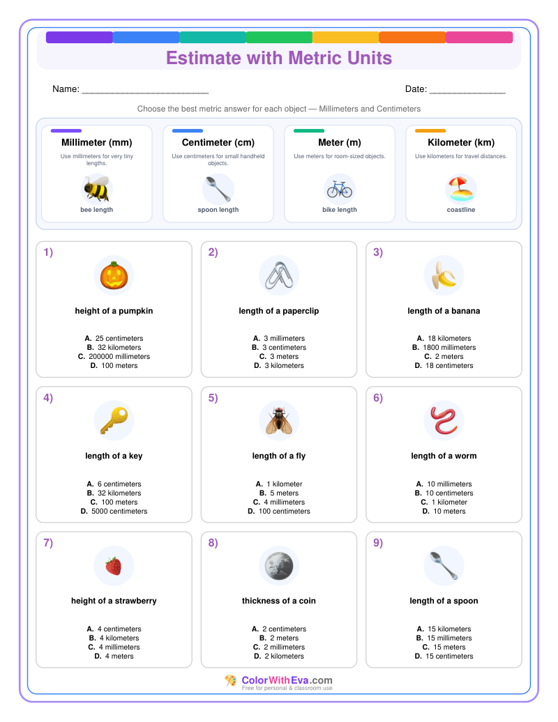 Metric Measurement Estimates: Level 1 (Set 5) thumbnail