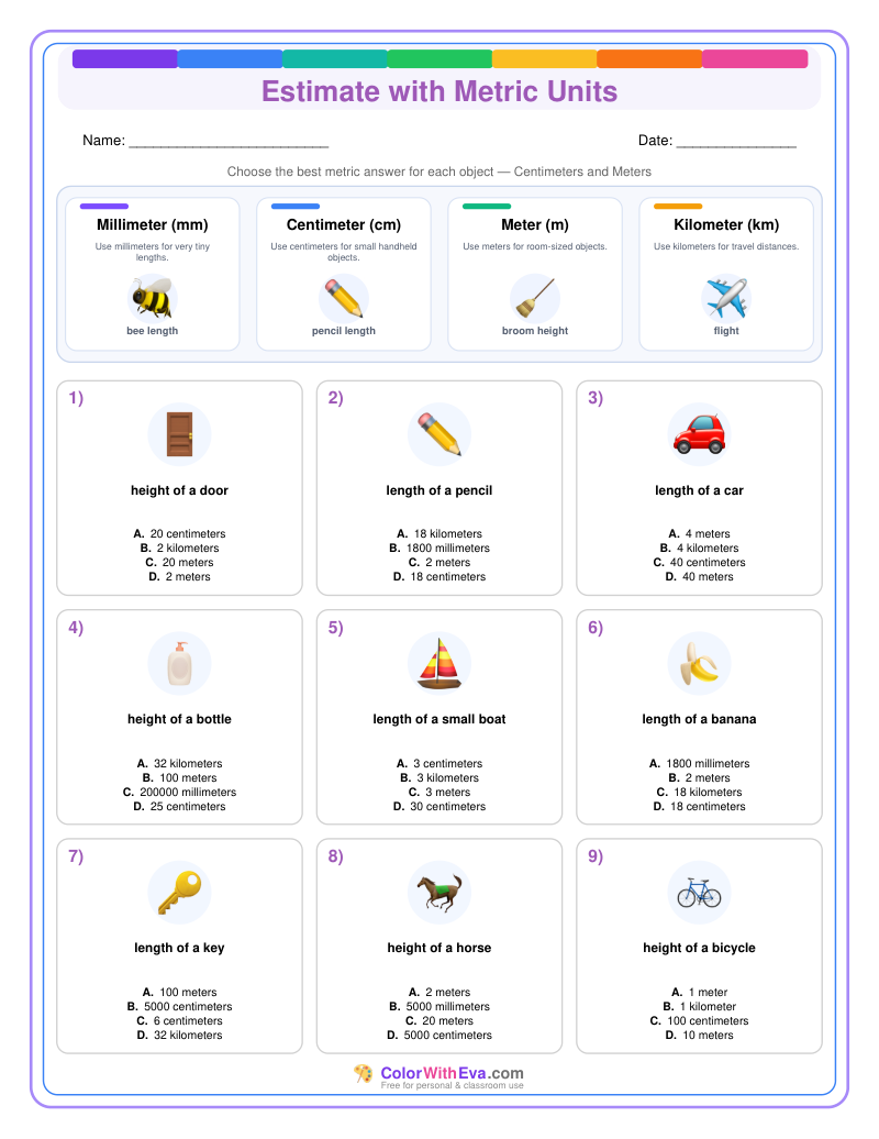Metric Measurement Estimates: Level 2 (Set 2) thumbnail