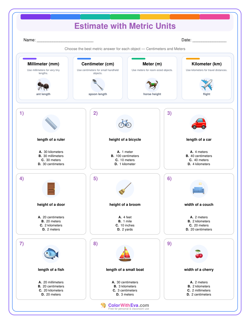 Metric Measurement Estimates: Level 2 (Set 3) thumbnail