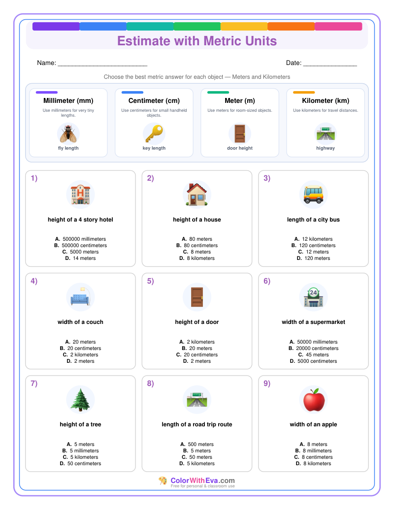 Metric Measurement Estimates: Level 3 (Set 3) thumbnail