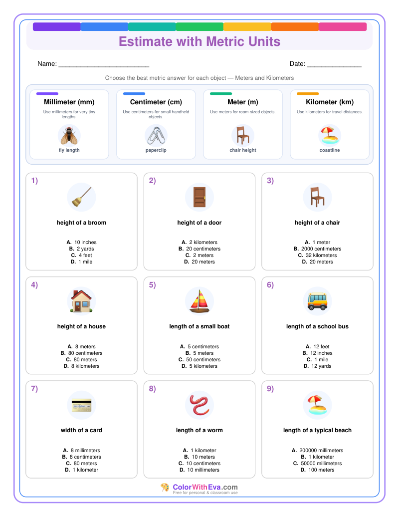 Metric Measurement Estimates: Level 3 (Set 4) thumbnail