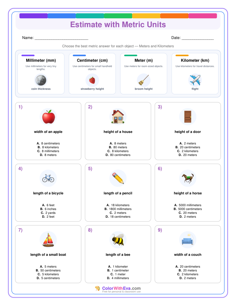 Metric Measurement Estimates: Level 3 (Set 5) thumbnail