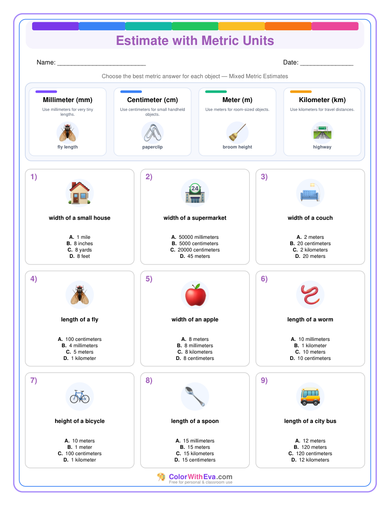 Metric Measurement Estimates: Level 4 (Set 1) thumbnail