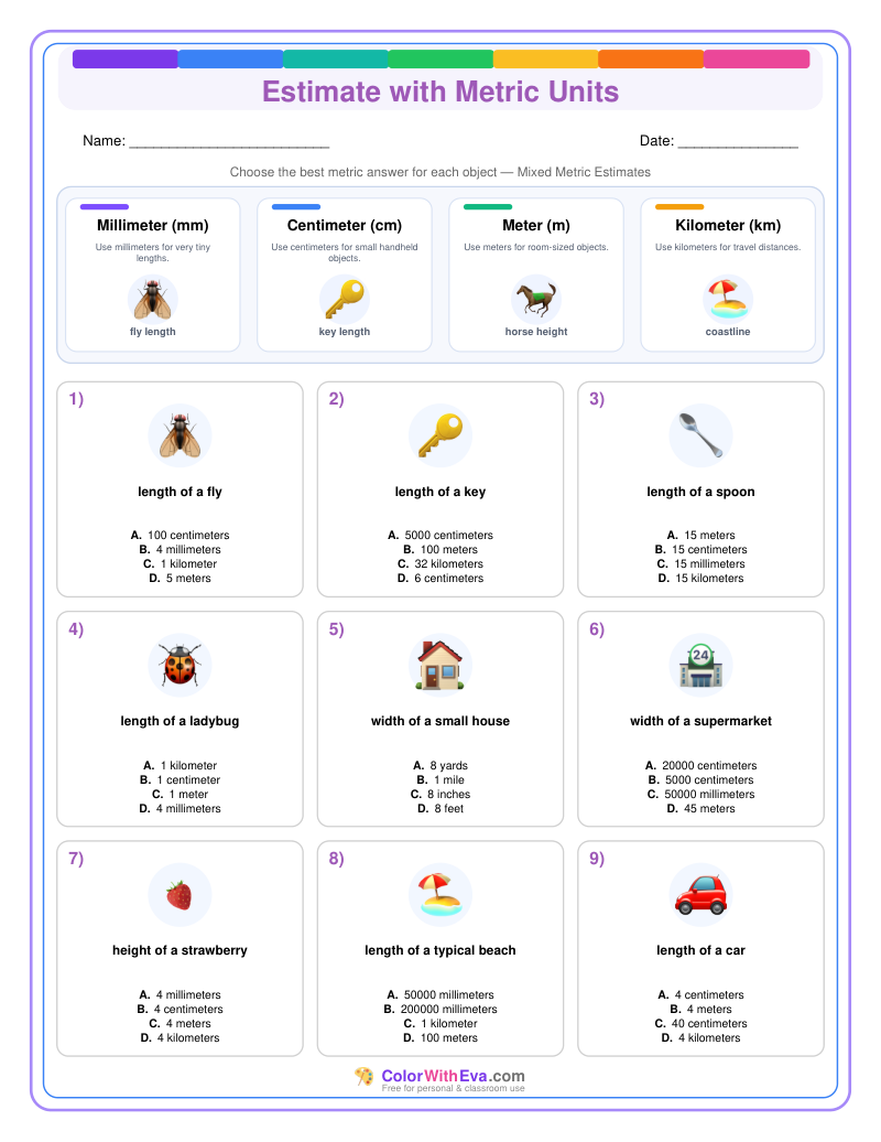 Metric Measurement Estimates: Level 4 (Set 4) thumbnail