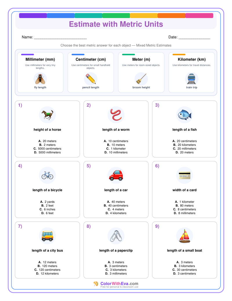 Metric Measurement Estimates: Level 4 (Set 5) thumbnail