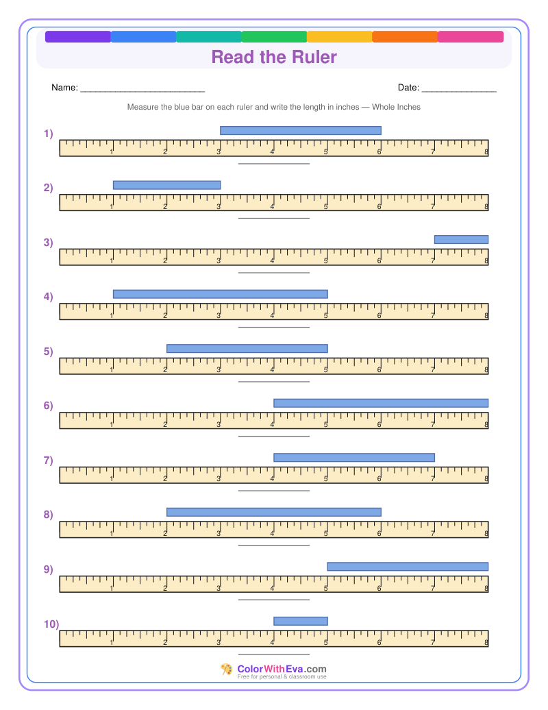 Ruler Measurement Practice: Level 1 (Set 1) thumbnail