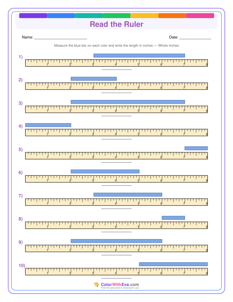 Ruler Measurement Practice: Level 1 (Set 2) thumbnail