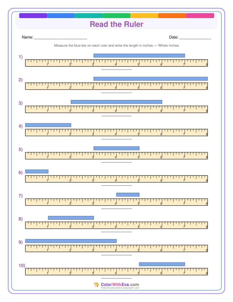 Ruler Measurement Practice: Level 1 (Set 3) thumbnail