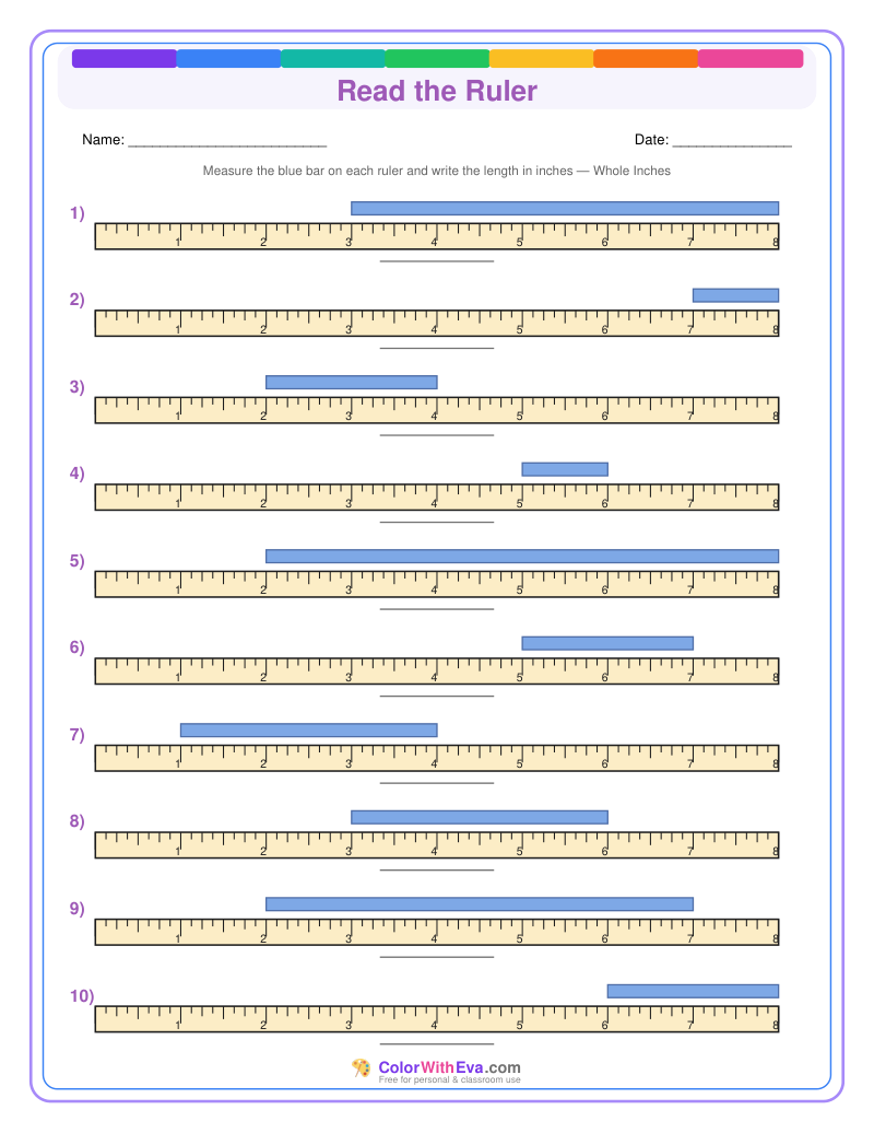 Ruler Measurement Practice: Level 1 (Set 4) thumbnail
