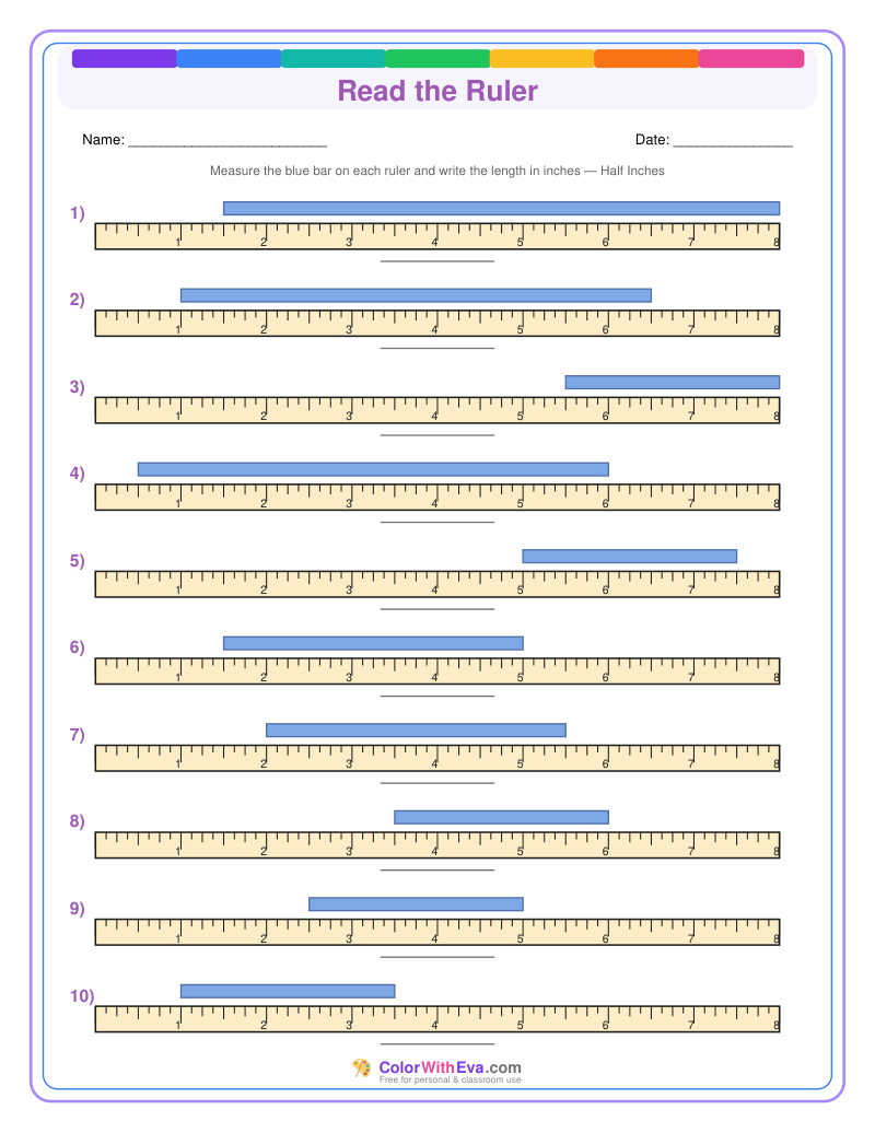 Ruler Measurement Practice: Level 2 (Set 1) thumbnail