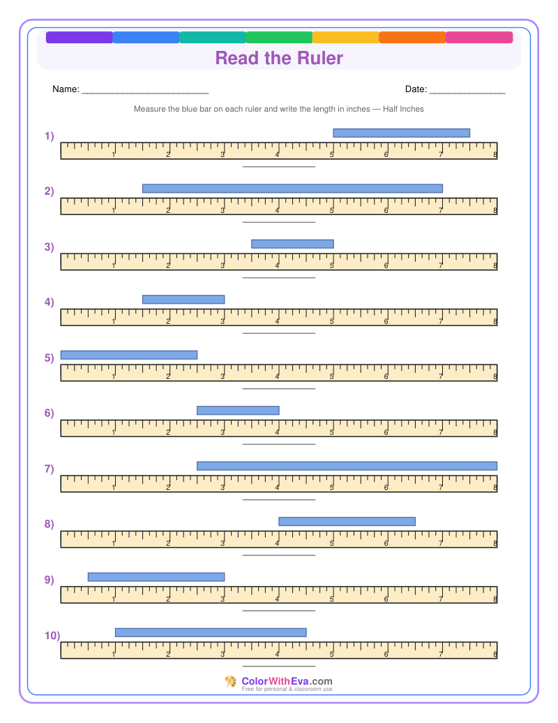 Ruler Measurement Practice: Level 2 (Set 2) thumbnail