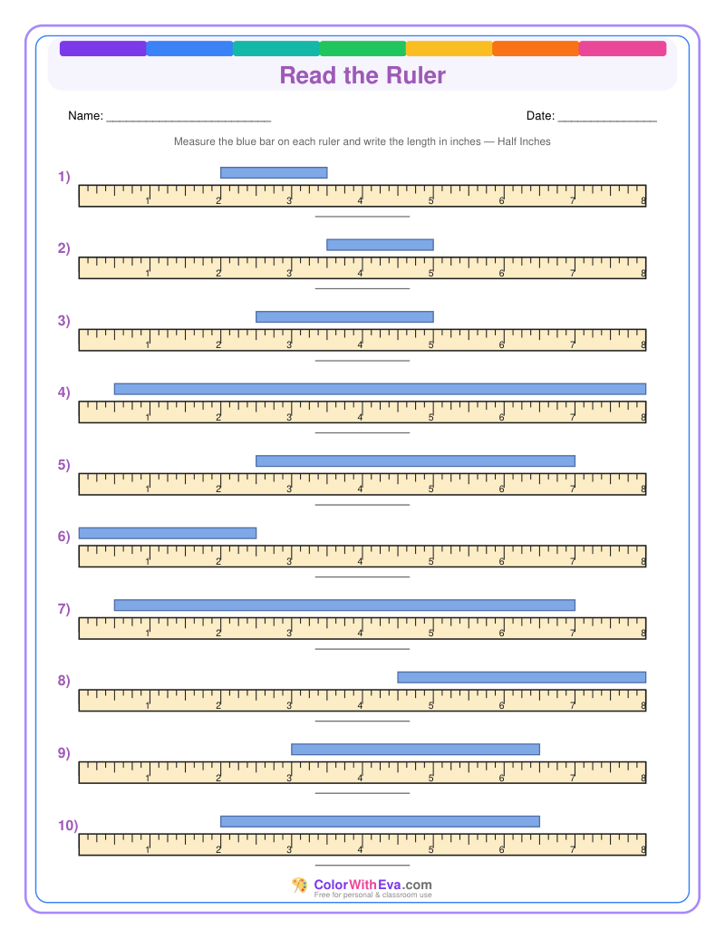 Ruler Measurement Practice: Level 2 (Set 3) thumbnail