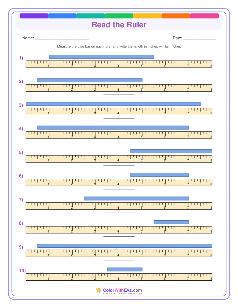 Ruler Measurement Practice: Level 2 (Set 4) thumbnail