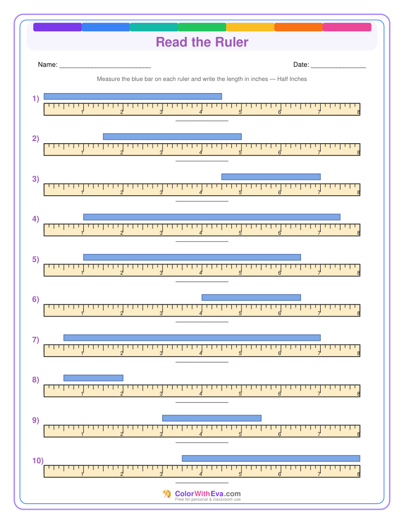 Ruler Measurement Practice: Level 2 (Set 5) thumbnail