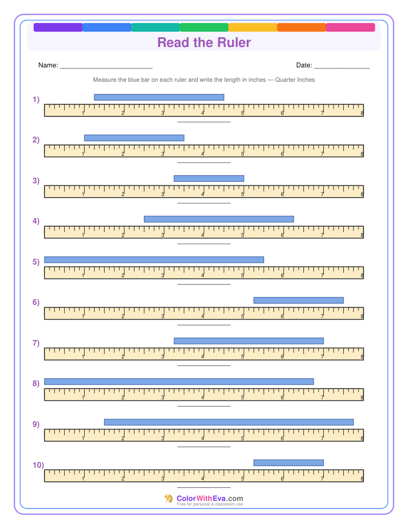 Ruler Measurement Practice: Level 3 (Set 1) thumbnail
