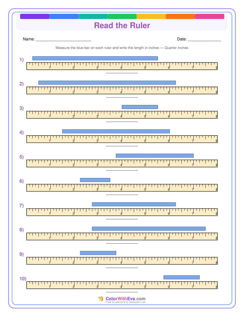Ruler Measurement Practice: Level 3 (Set 3) thumbnail