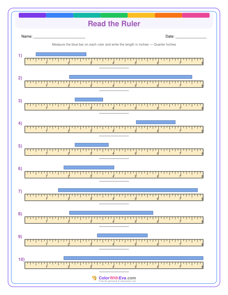 Ruler Measurement Practice: Level 3 (Set 5) thumbnail