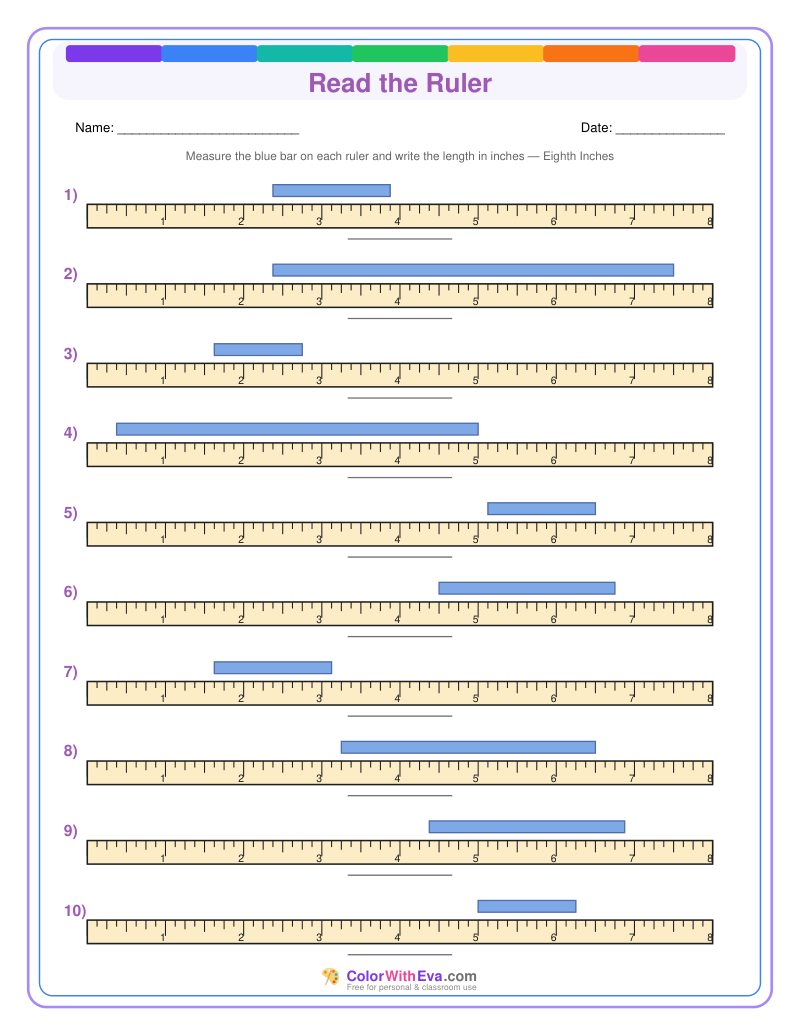 Ruler Measurement Practice: Level 4 (Set 1) thumbnail